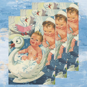  kinderen die bubbels spelen in de Bathtub van Swa Inpakpapier Vel