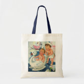  kinderen die bubbels spelen in de Bathtub van Swa Tote Bag (Voorkant)
