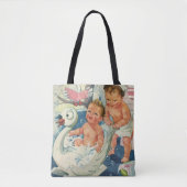  kinderen die bubbels spelen in de Bathtub van Swa Tote Bag (Voorkant)