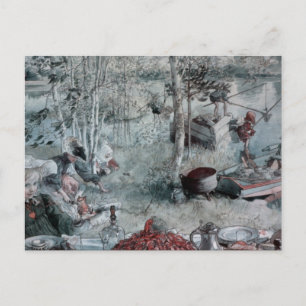 Kinderen die Crawdads vangen Briefkaart