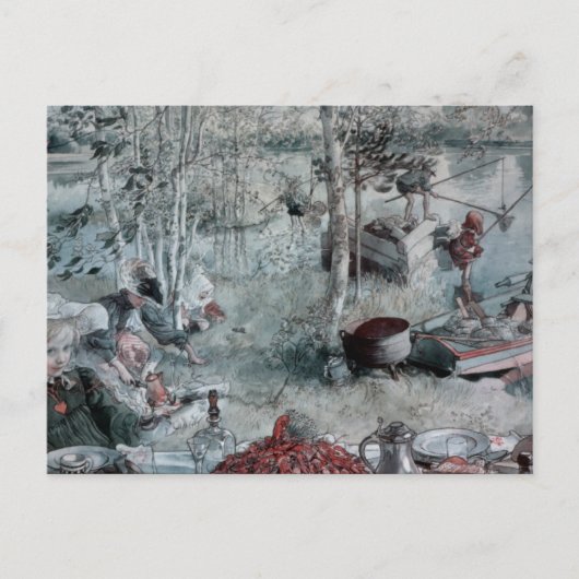 Kinderen die Crawdads vangen Briefkaart (Voorkant)