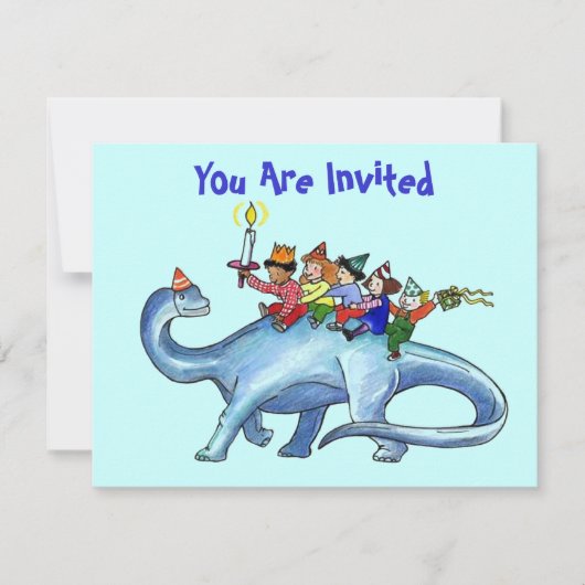 Kinderen die Dinosaur BIRTHDAY PARTIJEN INVITATIE Kaart (Voorkant)