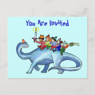 Kinderen die Dinosaur BIRTHDAY PARTIJEN INVITATIE  Kaart