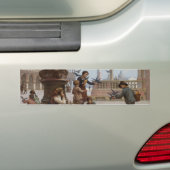 Kinderen die duiven voeden in Venetië (door Paolet Bumpersticker (Op auto)