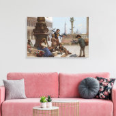 Kinderen die duiven voeden in Venetië (door Paolet Canvas Afdruk (Insitu (Woonkamer))