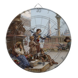 Kinderen die duiven voeden in Venetië (door Paolet Dartbord