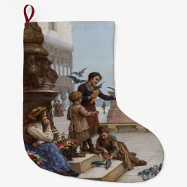 Kinderen die duiven voeden in Venetië (door Paolet Grote Kerstsok