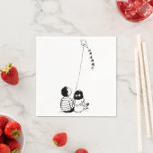 Kinderen die een citaatpapier drinken servet (Insitu)