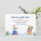 Kinderen die een wintersport doen uitnodiging (Staand voorkant)