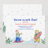 Kinderen die een wintersport doen uitnodiging (Voorkant / Achterkant)