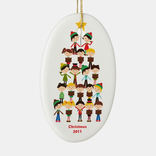 Kinderen die het Ornament van Kerstmis van Hymnes (Rechts)