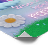 Kinderen die het regent, zoeken naar regenbogen di poster (Hoek)