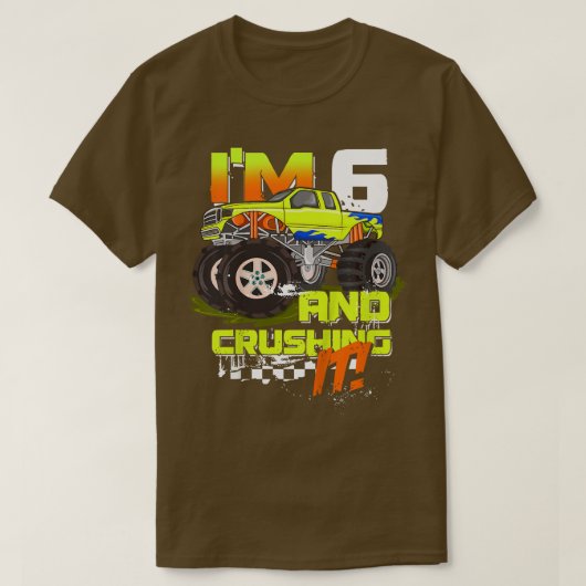 Kinderen die ik 6 ben en het doordrukken - Monster T-shirt (Design voorkant)