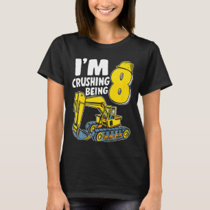 Kinderen die ik druk zijn 8 jaar Boys Excavator 8t T-shirt