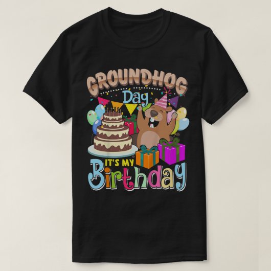 Kinderen die ik op de grondhog-dag ben geboren t-shirt (Design voorkant)