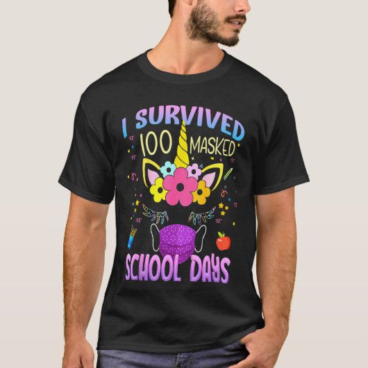 Kinderen die ik overleefde 100 gemaskerde schoolda t-shirt (Voorkant)