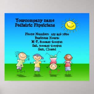 Kinderen die in de openlucht spelen op een zonnige poster