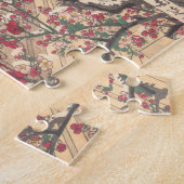 Kinderen die in de sneeuw spelen met pruimelbomen legpuzzel (Zijkant)