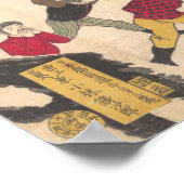 Kinderen die in de sneeuw spelen met pruimelbomen poster (Hoek)