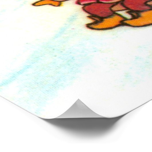 Kinderen die in de sneeuw spelen poster (Hoek)