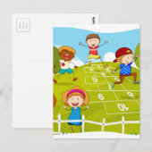 Kinderen die in het park een hoesje spelen briefkaart (Voorkant / Achterkant)