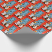  kinderen die kerstmis bekijken cadeaupapier (Hoek)