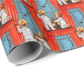  kinderen die kerstmis bekijken cadeaupapier (Rol Hoek)