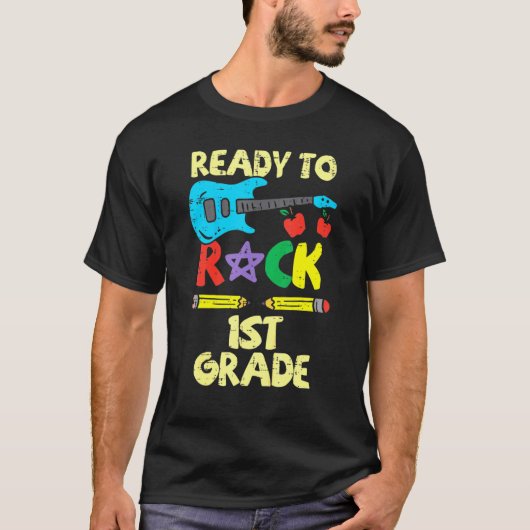 Kinderen die klaar zijn om 1e Grade Guitar 1e Grad T-shirt (Voorkant)