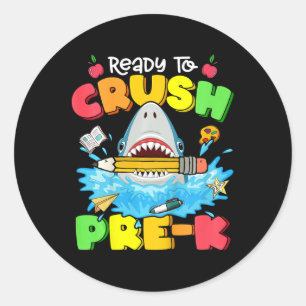 Kinderen die klaar zijn om pre-K haai terug naar s Ronde Sticker