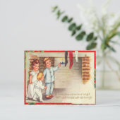 Kinderen die kousen controleren briefkaart (Staand voorkant)