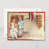 Kinderen die kousen controleren briefkaart (Voorkant / Achterkant)