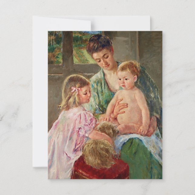 Kinderen die met een hond spelen van Mary Cassatt (Voorkant)