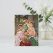 Kinderen die met een hond spelen van Mary Cassatt Briefkaart (Staand voorkant)