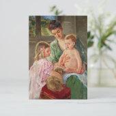 Kinderen die met een hond spelen van Mary Cassatt Kaart (Staand voorkant)