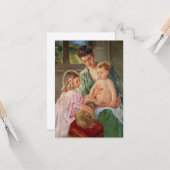 Kinderen die met een hond spelen van Mary Cassatt Kaart (Voorkant / Achterkant in situ)