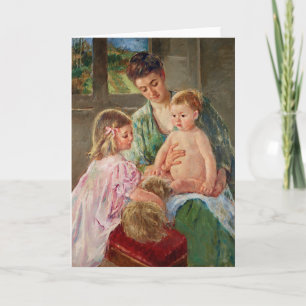 Kinderen die met een hond spelen van Mary Cassatt Kaart