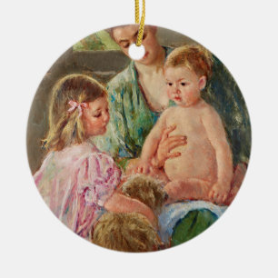 Kinderen die met een hond spelen van Mary Cassatt Keramisch Ornament