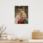 Kinderen die met een hond spelen van Mary Cassatt Poster (Keuken)