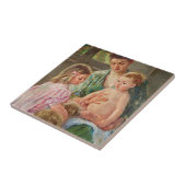 Kinderen die met een hond spelen van Mary Cassatt Tegeltje (Zijkant)