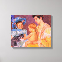 Kinderen die met een kat spelen (door Mary Cassatt