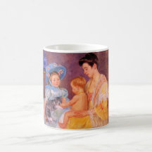 Kinderen die met een kat spelen (door Mary Cassatt