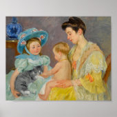 Kinderen die met een kat spelen | Mary Cassatt Pos Poster (Voorkant)