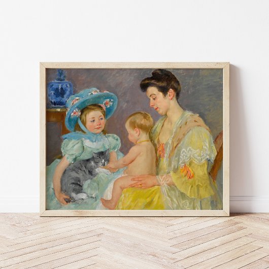 Kinderen die met een kat spelen | Mary Cassatt Pos Poster