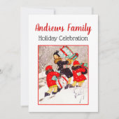 Kinderen die met kerstcadeautjes rondlopen in Sno Kaart (Voorkant)