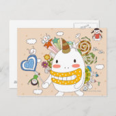 Kinderen die met monster spelen briefkaart (Voorkant / Achterkant)