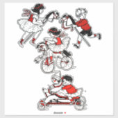 Kinderen die met speelgoed spelen  illustratie sticker (Vel)