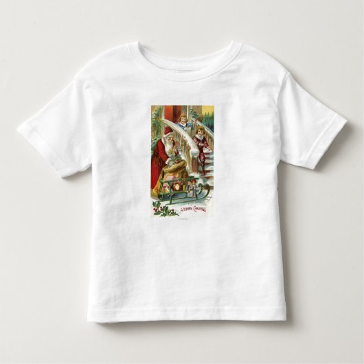 Kinderen die naar de Griekse kerstman lopen Kinder Shirts (Voorkant)