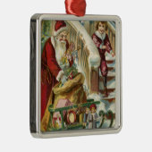 Kinderen die naar de Griekse kerstman lopen Metalen Ornament (Rechts)