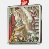 Kinderen die naar de Griekse kerstman lopen Metalen Ornament (Links)