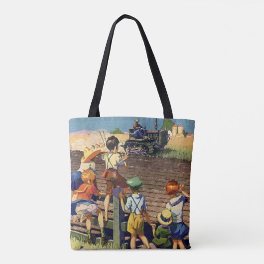  kinderen die naar de lokale boer op de trekker wa tote bag (Achterkant)